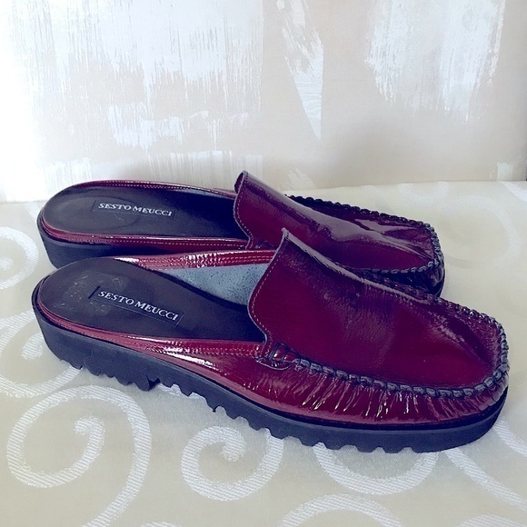 Sesto Meucci Burgundy Mules sz 9 - Picture 1 of 10